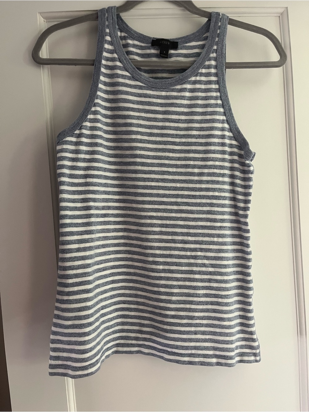J Crew Striped Sleeveless Tank Top - Blue & White size small 100% cotton
